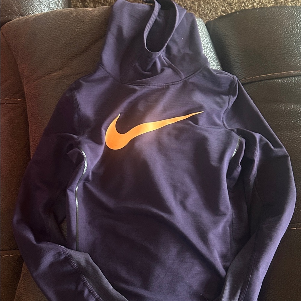 Nike Dark Purple Hoodie with Bright Orange Swoosh UEC